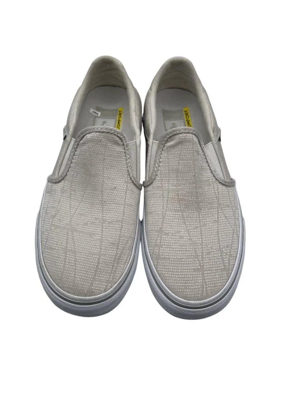 Vans Asher Deluxe Comfort Slip On Sneakers Women's 7.5 Woven Textile Light Gray